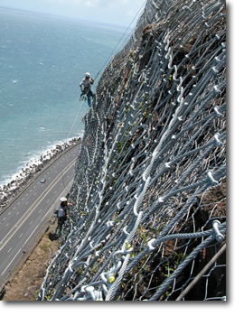 Protección de la carretera del Litoral RN1, Isla de la Réunion